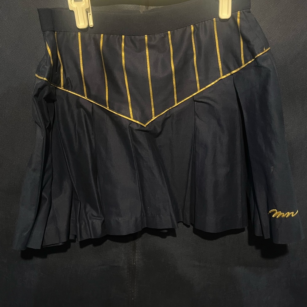 Navy Skirt with Gold Accents